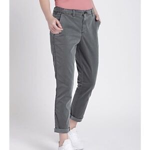 GAP Girlfriend Chinos Grey Mid Rise Twill Trim Khakis, 
size 2